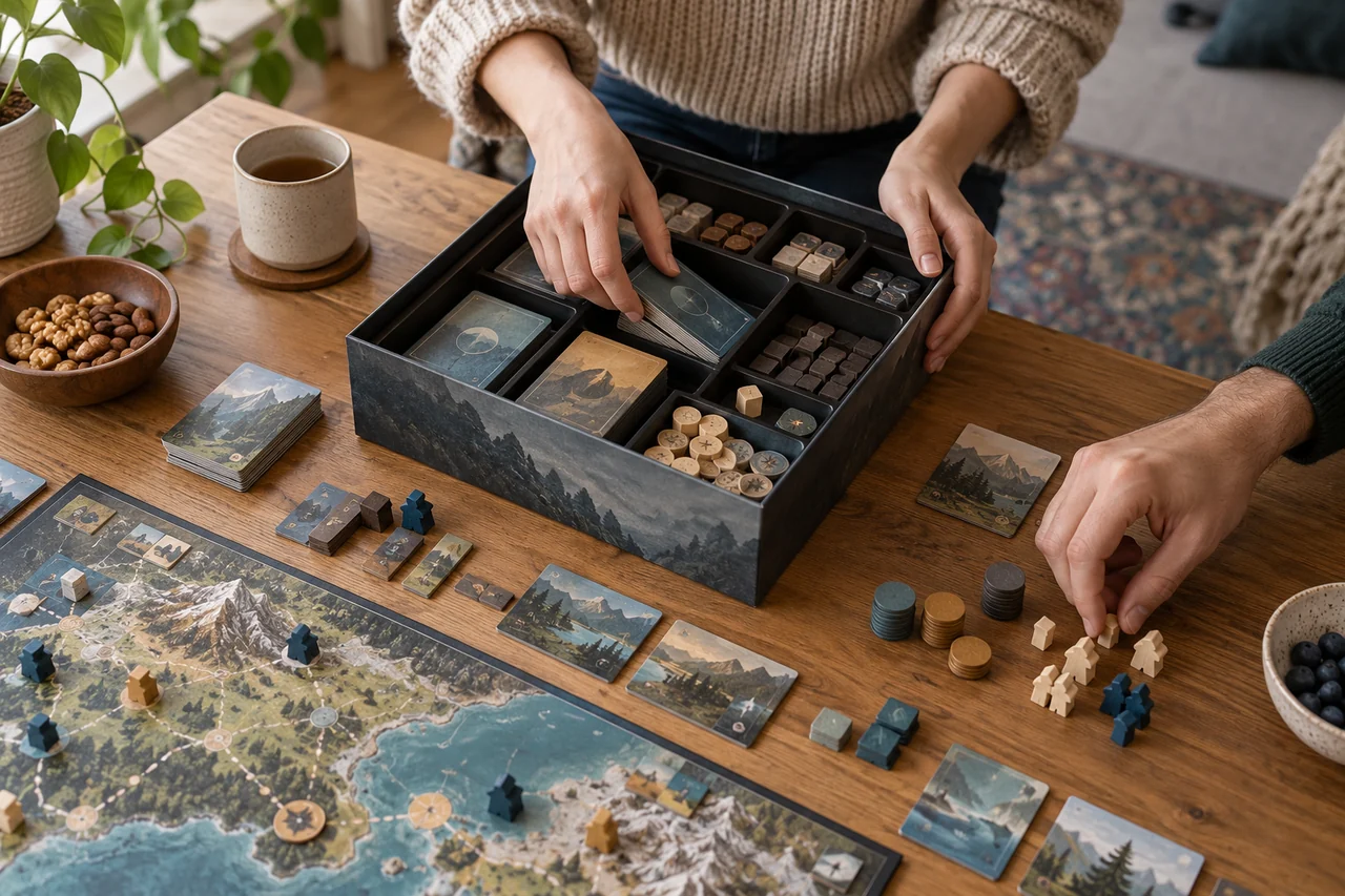 Preparazione ordinata dei pezzi di un gioco